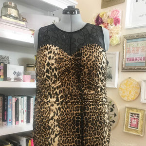 Leopard Print Lace Dress